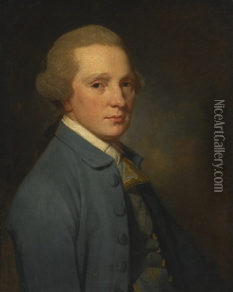Portrait Of John Augustus Richter Oil Painting - George Romney