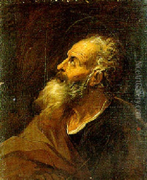 Santo A Mezza Figura (san Paolo?) Oil Painting - Nunzio Rossi