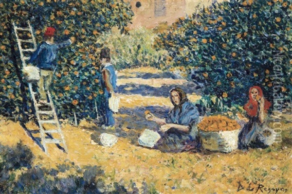 Orange Trees Oil Painting - Dario de Regoyos