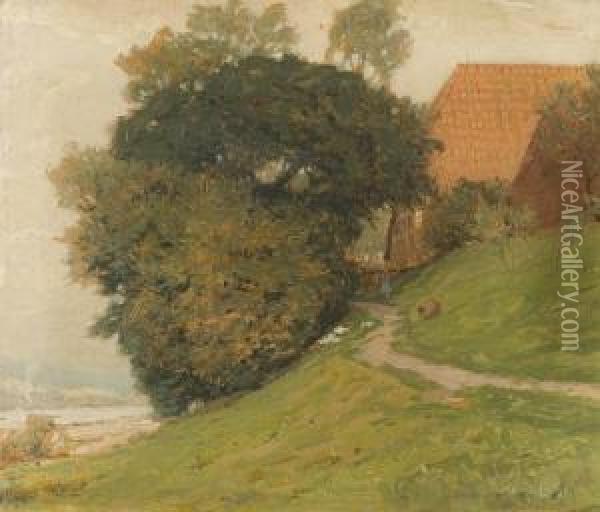 Dom Nad Rzeka Oil Painting - Hans Licht