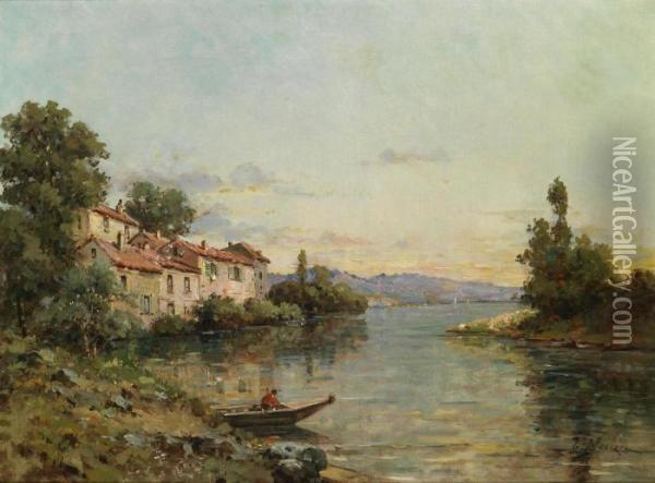Riverlandscape In Southern France Oil Painting - Gustave Mascart