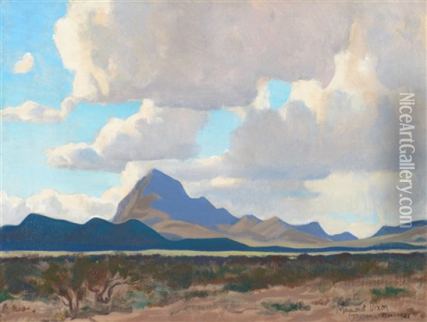 February Afternoon - Tucson Mountains Oil Painting - Maynard Dixon