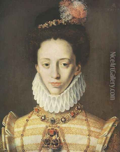 Portrait of Julich, Princess of Cleve and Berg 1577 Oil Painting - Master of AC Monogram