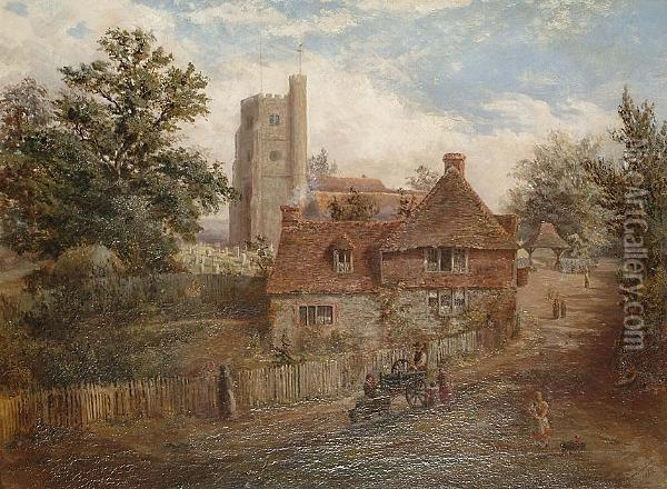 View Of A Village Oil Painting - Charles Essenhigh Corke