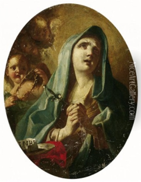 Die Sieben Schmerzen Mariens Oil Painting - Lorenzo De Caro