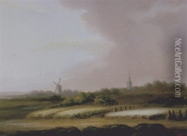 Gezicht In De Omgeving Van Hilversum Oil Painting - Andreas Danekes