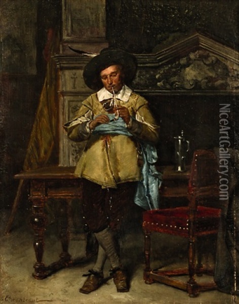 Der Raucher Oil Painting - Julius Ehrentraut