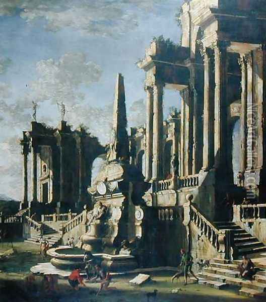 Imaginary Ruins Oil Painting - Leonardo Coccorante