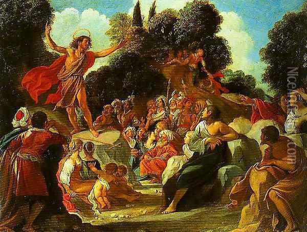 St John the Baptist Preaching Oil Painting - Anastasio Fontebuoni