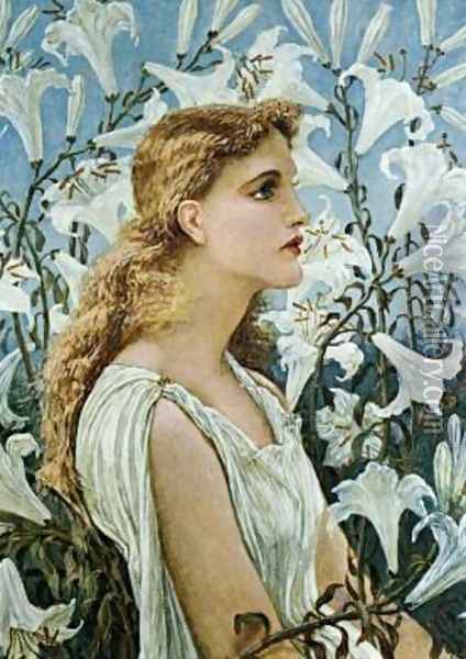 Lilies Oil Painting - Walter Crane