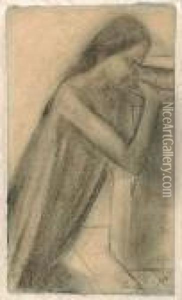 Geknielde Vrouw Oil Painting - Georges Minne