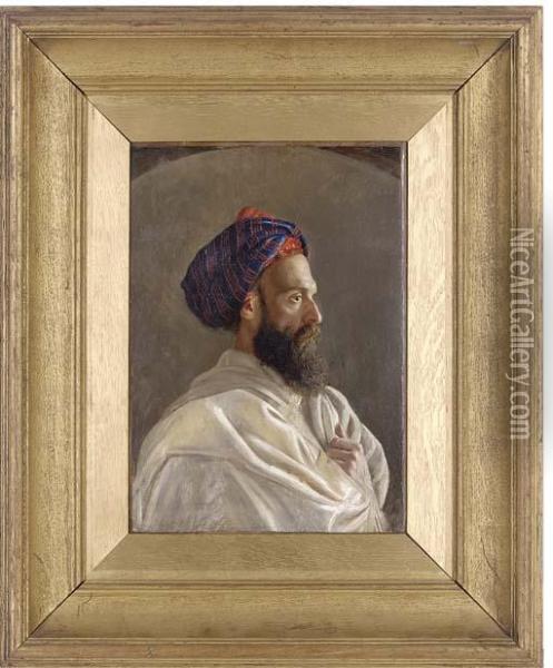 Head Of An Arab Oil Painting - John Frederick Lewis