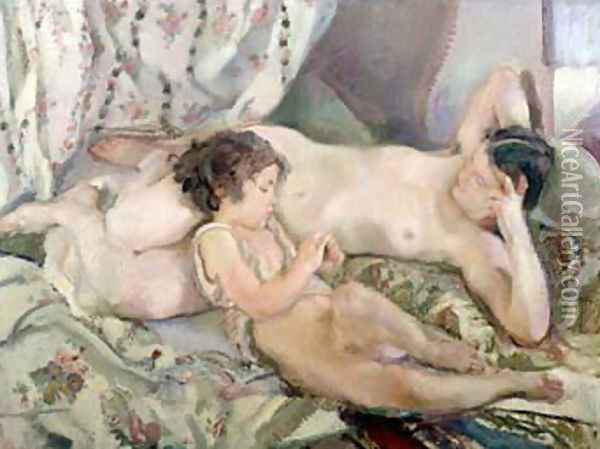 Maternity Oil Painting - Armando Spadini