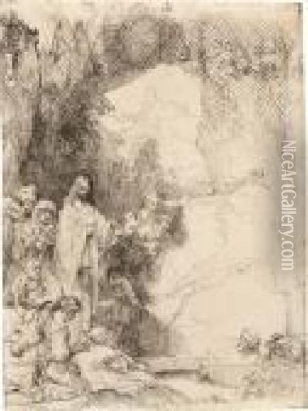 Auferweckung Des Lazarus, Kleine Platte Oil Painting - Rembrandt Van Rijn