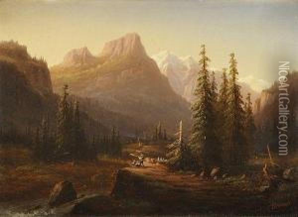Vue Des Alpes Suisses Oil Painting - Nicolas Louis A. Prevost