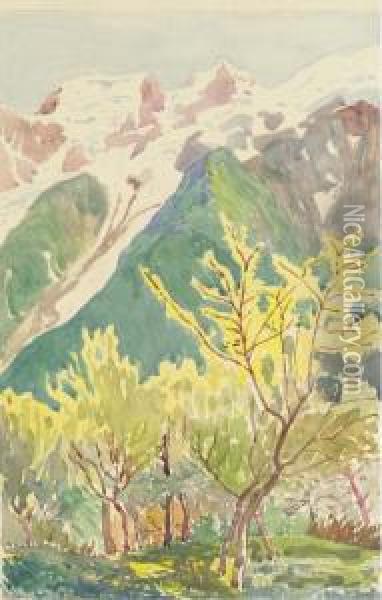 An Alpine Landscape Oil Painting - Ernest Vermeil