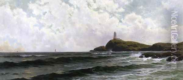 White Island Lighthouse, Isles of Shoals Oil Painting - Alfred Thompson Bricher