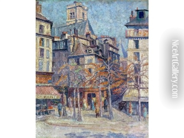 Old Paris Oil Painting - Edgar Rowley Smart