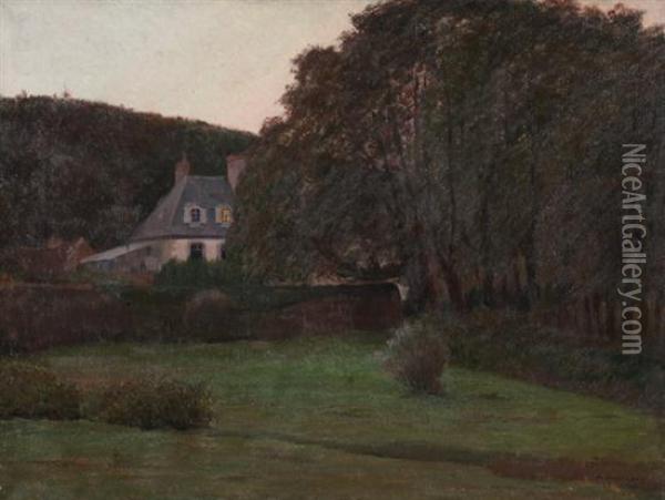Country Home Oil Painting - Adolphe Giraldon