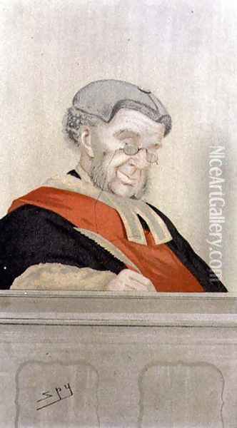 Galvanic Electricity: Spy cartoon of Sir William Robert Grove Oil Painting - Leslie Mathew Ward
