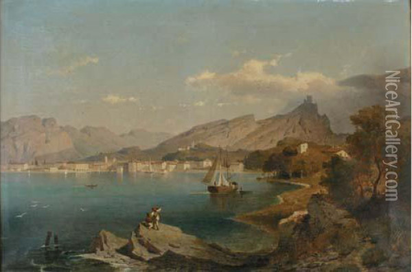 Lac De Garde, Torbole Oil Painting - Franz Richard Unterberger