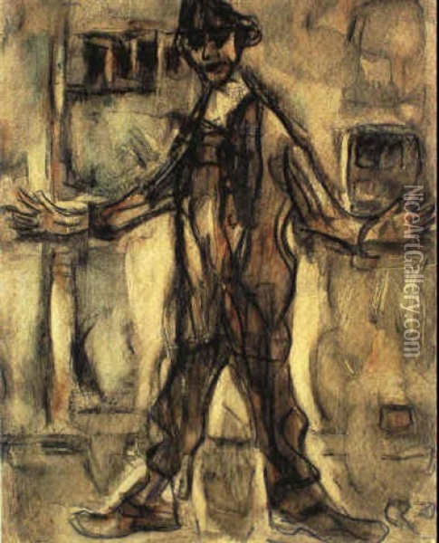 Mann In Anzug Und Hut Oil Painting - Christian Rohlfs