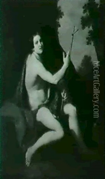 Saint John The Baptist In The Wilderness Oil Painting - Cristofano Allori