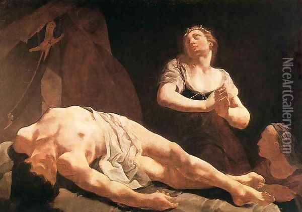 Judith and Holofernes c. 1730 Oil Painting - Giulia Lama
