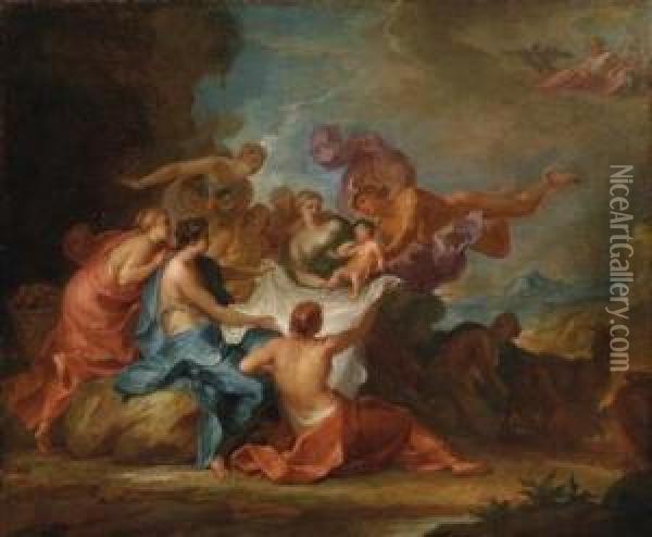 Allegory Of The Raising Of Jupiter By The Nymphs Of Mount Ida Oil Painting - Abraham Jansz. van Diepenbeeck