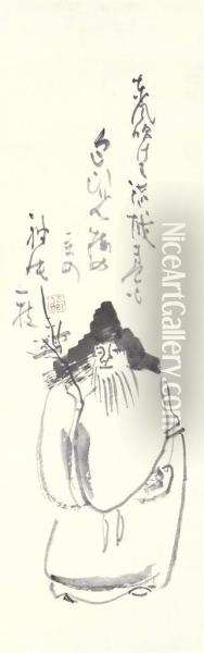 Sugawara Michizane (845-903) Going To China Oil Painting - Sengai Gibon