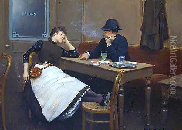 Au Cafe 1986 Oil Painting - Jean-Georges Beraud