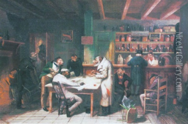 The Bar Room Politicians Oil Painting - William Holbrook Beard