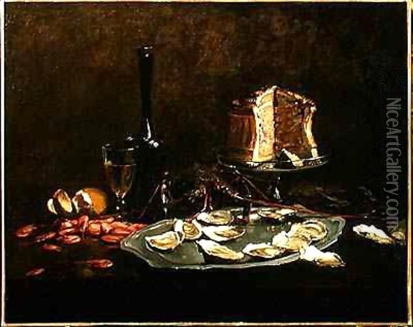 Still Life with Seafood Oil Painting - Joseph Bail