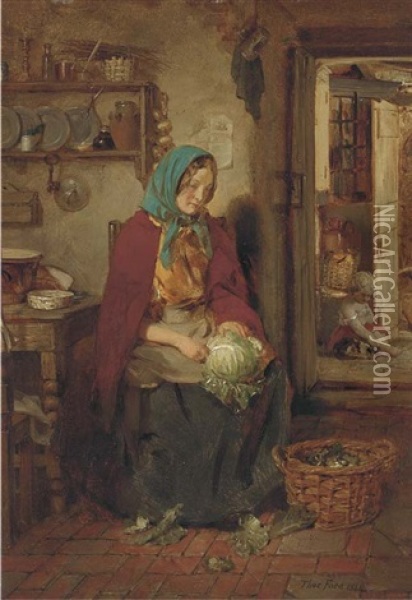 In The Kitchen Oil Painting - Thomas Faed