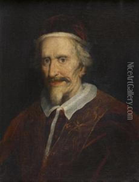 Portrait Du Pape Clement Ix Oil Painting - Giovanni Battista (Baciccio) Gaulli