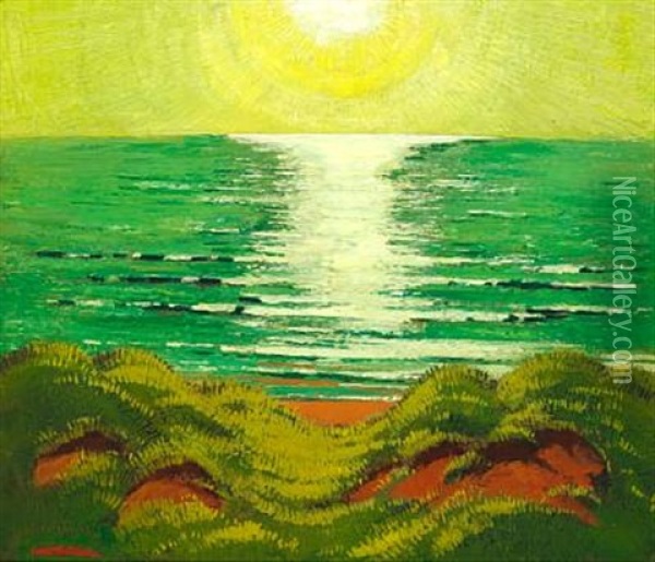 Solnedgang (sunset) Oil Painting - Ernst Johan Zeuthen
