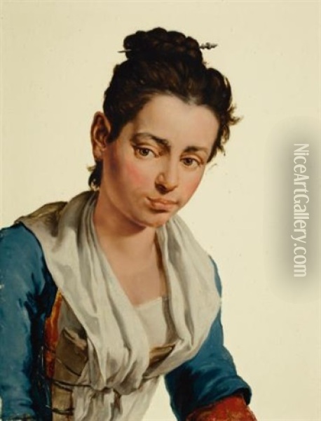 Portrait Of A Young Countrywoman, Half Length Oil Painting - Giacomo Ceruti