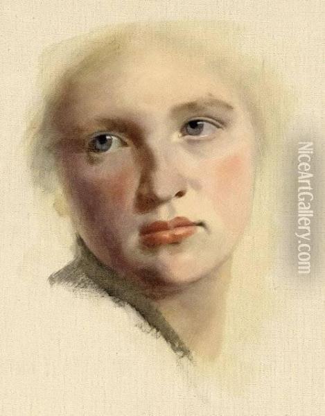 Bildnis Einer Jungen Frau Oil Painting - Konrad Bose