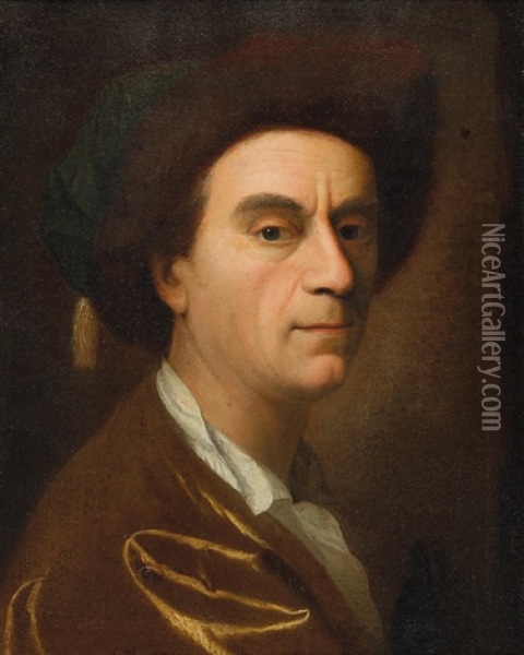 Self-portrait Of The Artist Oil Painting - Johann Christian Fiedler