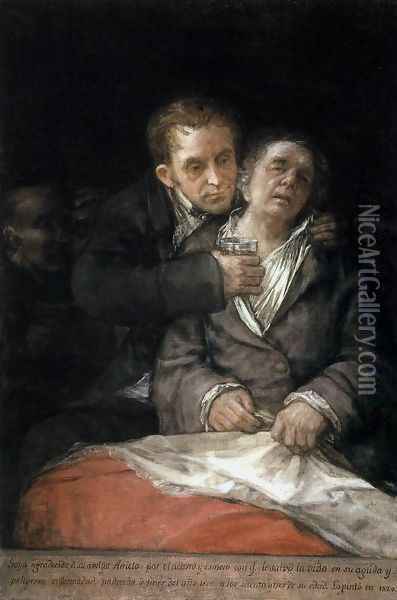 Self-Portrait with Doctor Arrieta Oil Painting - Francisco De Goya y Lucientes