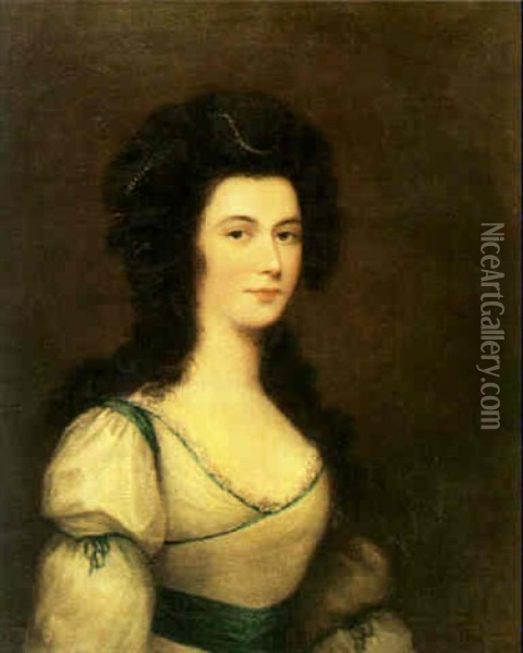 Portrait Of Miss Ann Bosquet Oil Painting - Richard Cosway