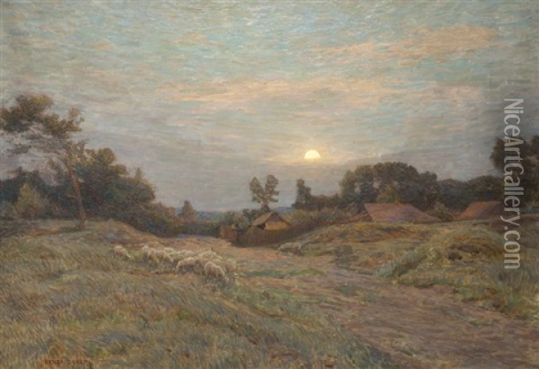 Paysage Au Troupeau De Mouton Oil Painting - Henri-Aime Duhem