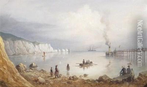 Alum Bay, Isle Of Wight Oil Painting - Richard Bridges Beechey