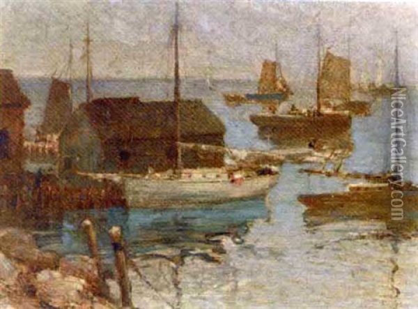Fishing Boats, Camden, Maine (+ 1 Other, Etching; 2 Works) Oil Painting - Paul Bernard King