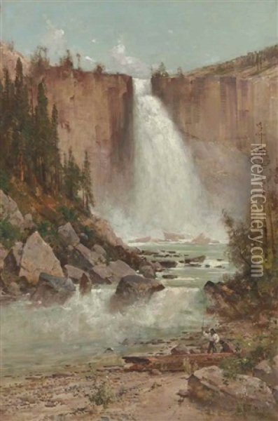 Falls Of The Yosemite Oil Painting - Thomas Hill