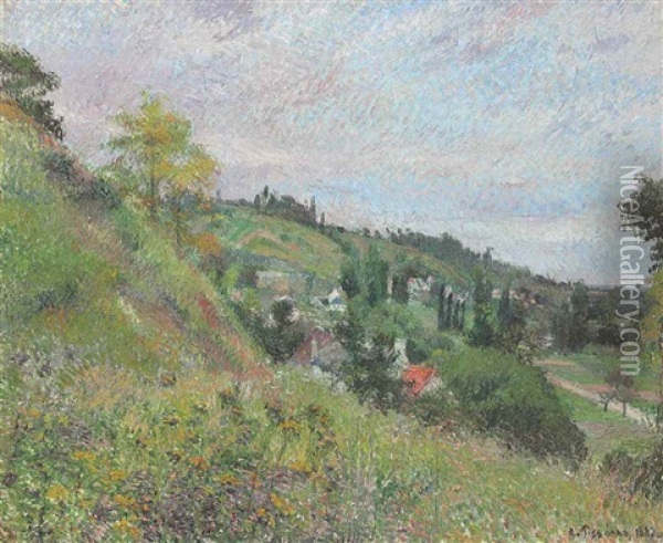 Les Coteaux De Chou, Pontoise Oil Painting - Camille Pissarro