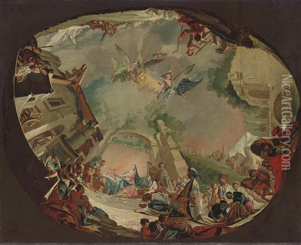 The Adoration Of The Magi Oil Painting - Carlo Innocenzo Carloni