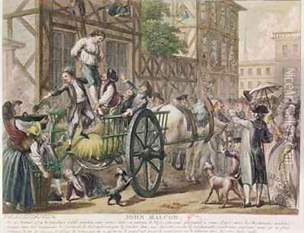 Chastisement of John Malcom by the Boston populace on January 25th 1774 Oil Painting - Francois Godefroy