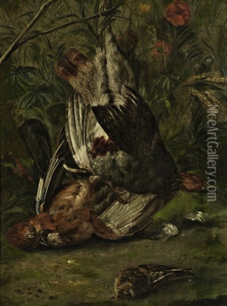 Jagdstillleben Mit Erlegten Vogeln Oil Painting - Ida van Lokhorst
