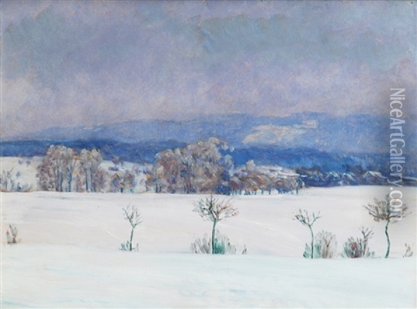 Winter In Highlands Oil Painting - Frantisek Kavan